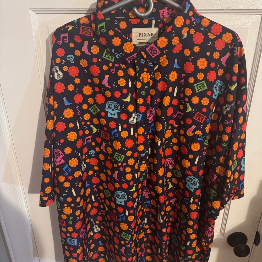 RSVLTS Coco  Vibrant Floral and Skull Shirt